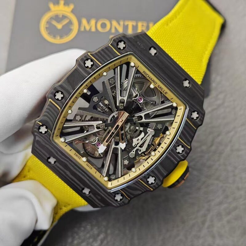 Richard Mille Swiss Clone RM 12 01 Real Tourbillon Real Carbon