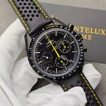 Replica Omega Speedmaster Men Automatic Black Leather Watch O31192443001001