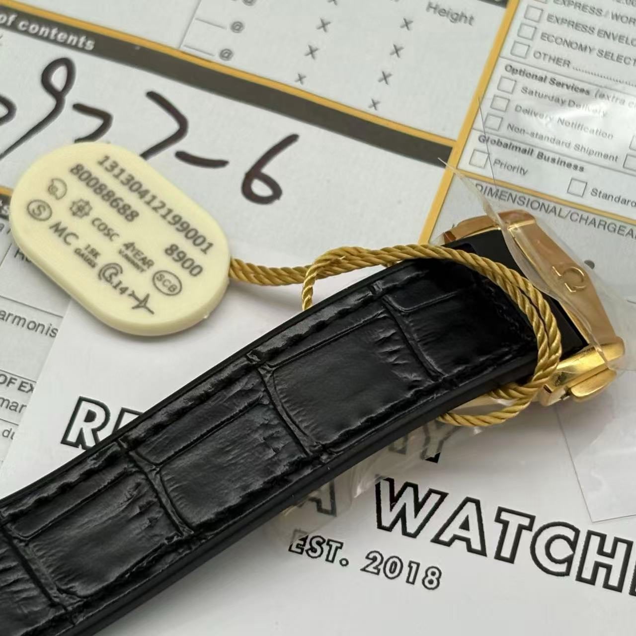 0c73e09dc4e9fef3a17996920ad70ffd Replica Omega Constellation Men Automatic Black Leather Watch O13163412101001 - Image 7