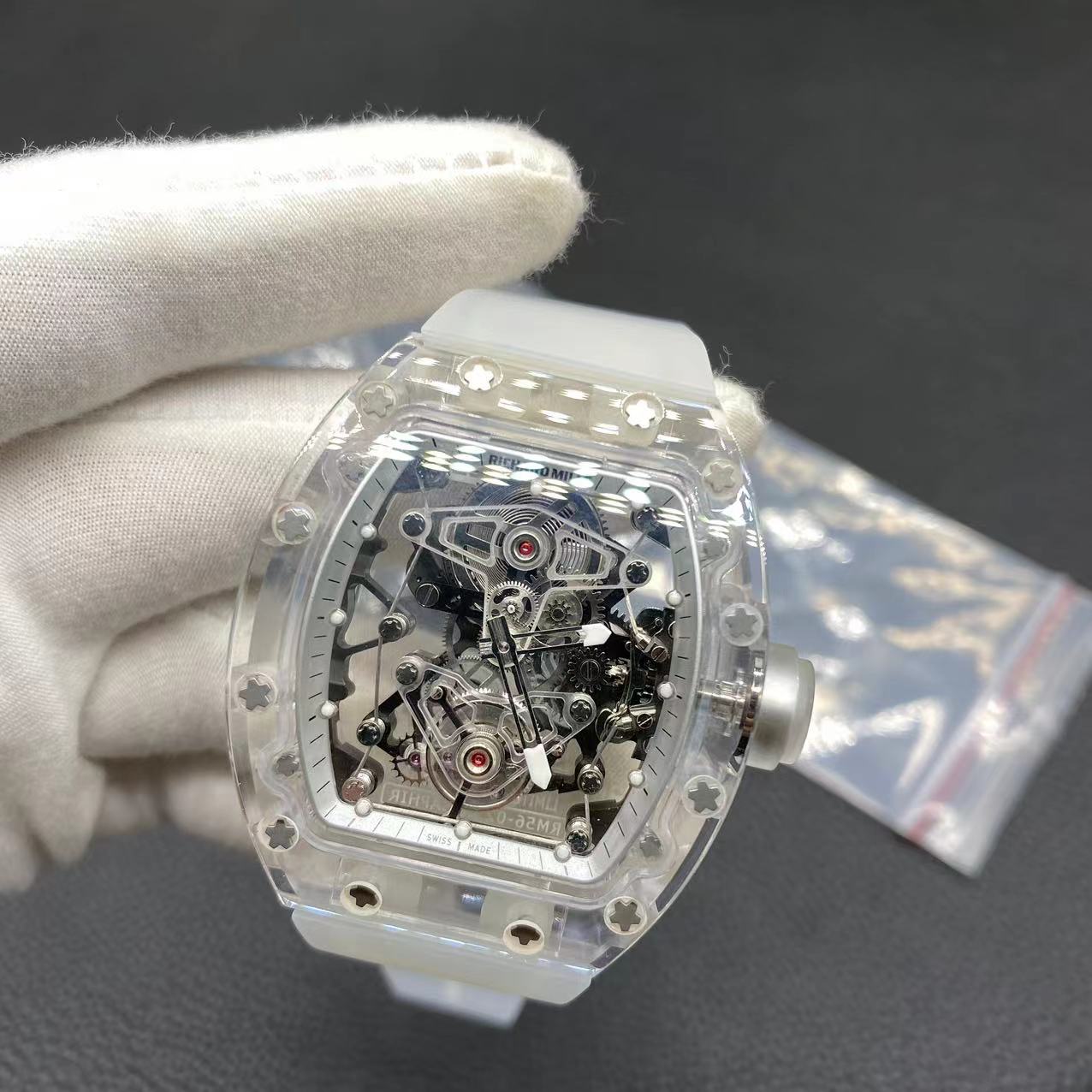 Richard Mille Swiss Made Clon RM 56-02 Zafiro Esqueleto Tourbillon Real Richard Mille Swiss Made Clon RM 56-02 Zafiro Esqueleto Tourbillon Real