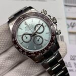 Close-up of Rolex Daytona replica dial with chronograph subdials and luminous markers