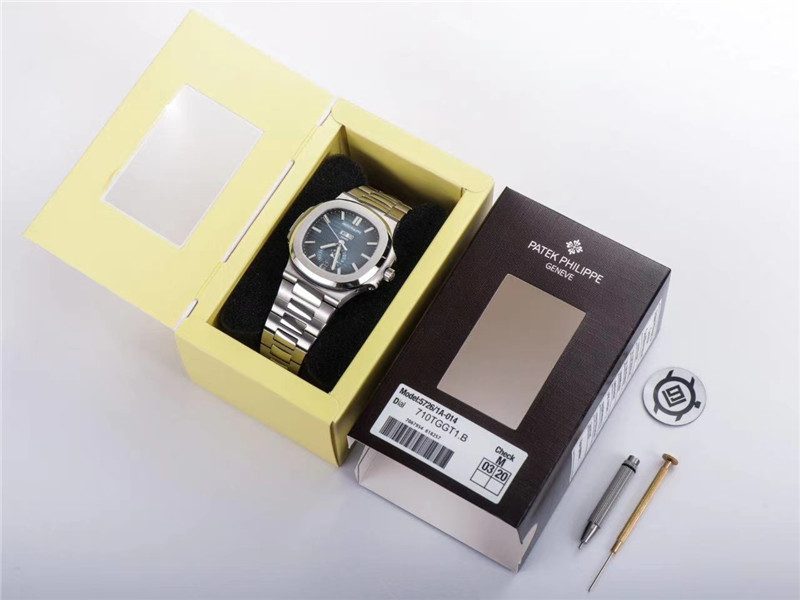 5f09e7971028b Replica Patek Philippe 5726 Blue Calendar Watch complete set