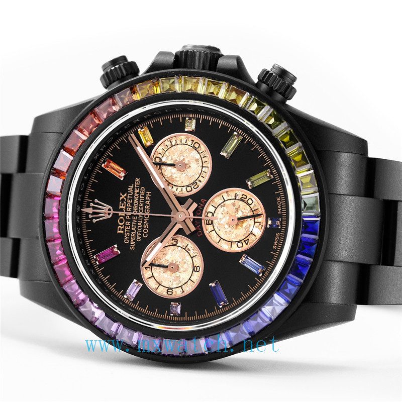 61400370b5215 Rolex Daytona Black DLC Diamond Watch - Image 5