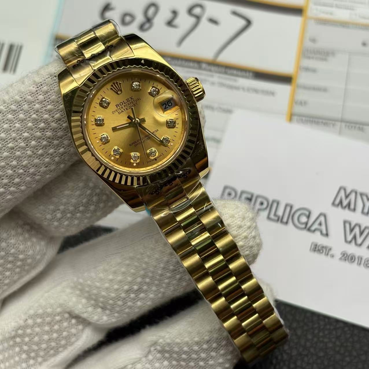 719db46a777d23119238077dface7f53 Replica Rolex Datejust Gold Ladies 179178 - Image 3