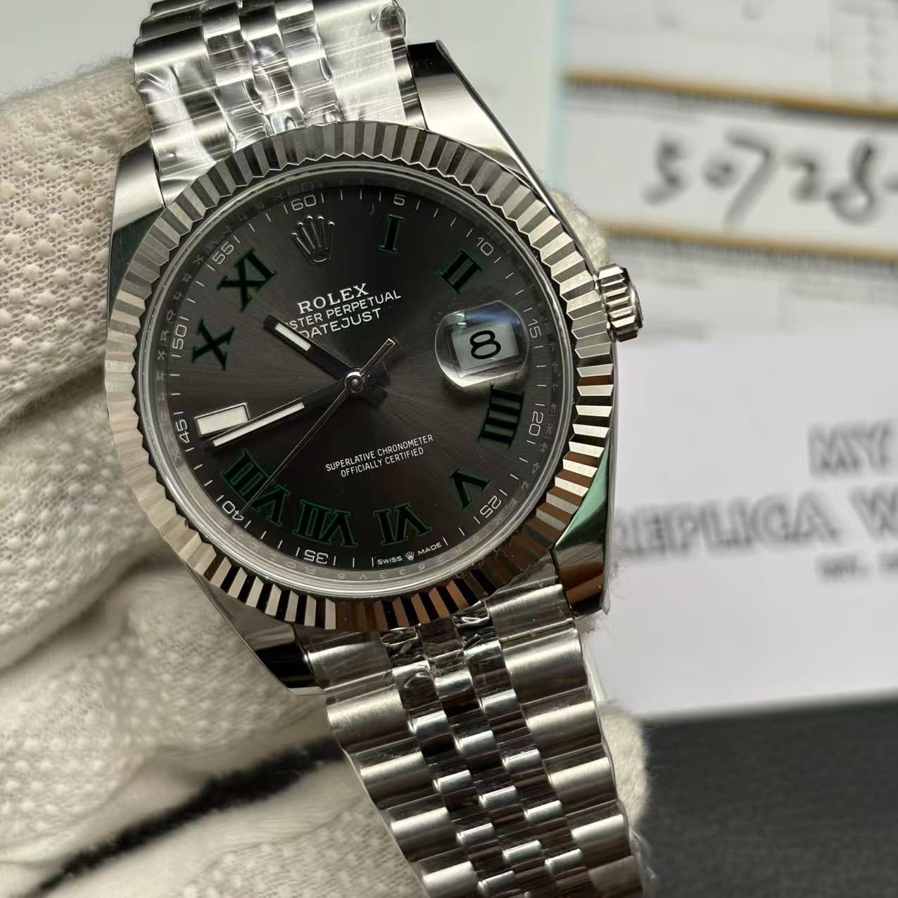 8ddba5d566692cdc19275a0f32b59921 Rolex Datejust Wimbledon Réplica Clon - Image 3