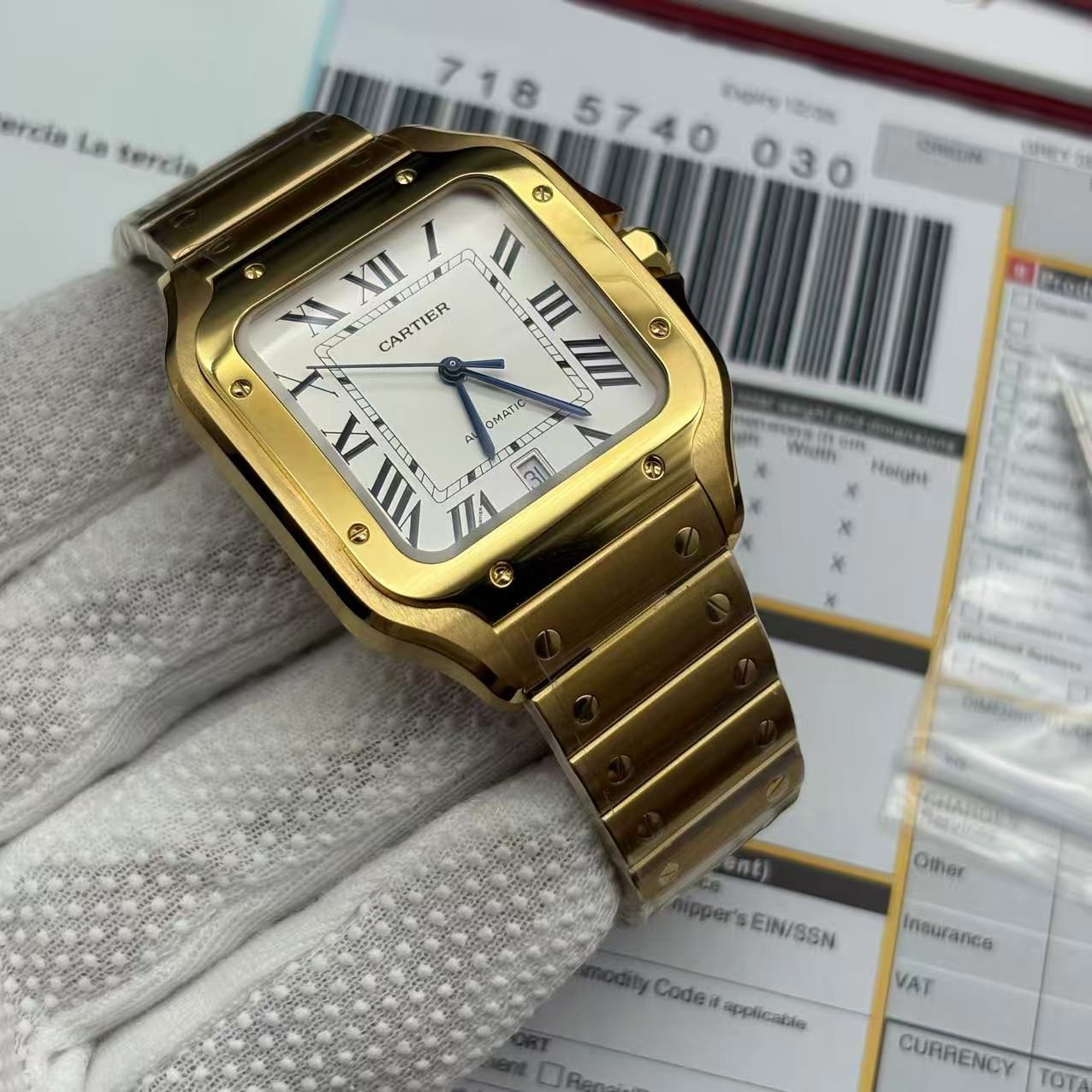93e4771f1f0ec441faa33858083aeae5-2 Clone Replica Cartier Santos W2SA0009 Gold Watch