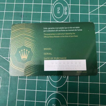 Tarjeta de garantía Rolex personalizada