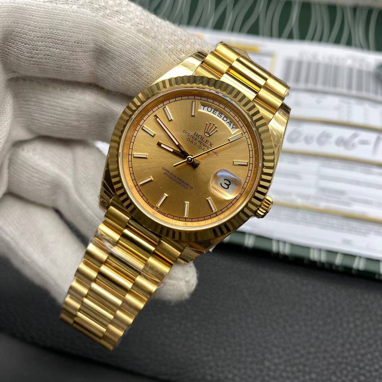 IMG_5331 Rolex Day Date Yellow Gold Replica Super Clone Model