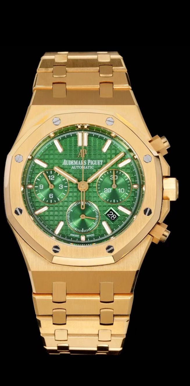 IMG_7810 Audemars Piguet Yellow Gold with Green Dial Replica - Image 8