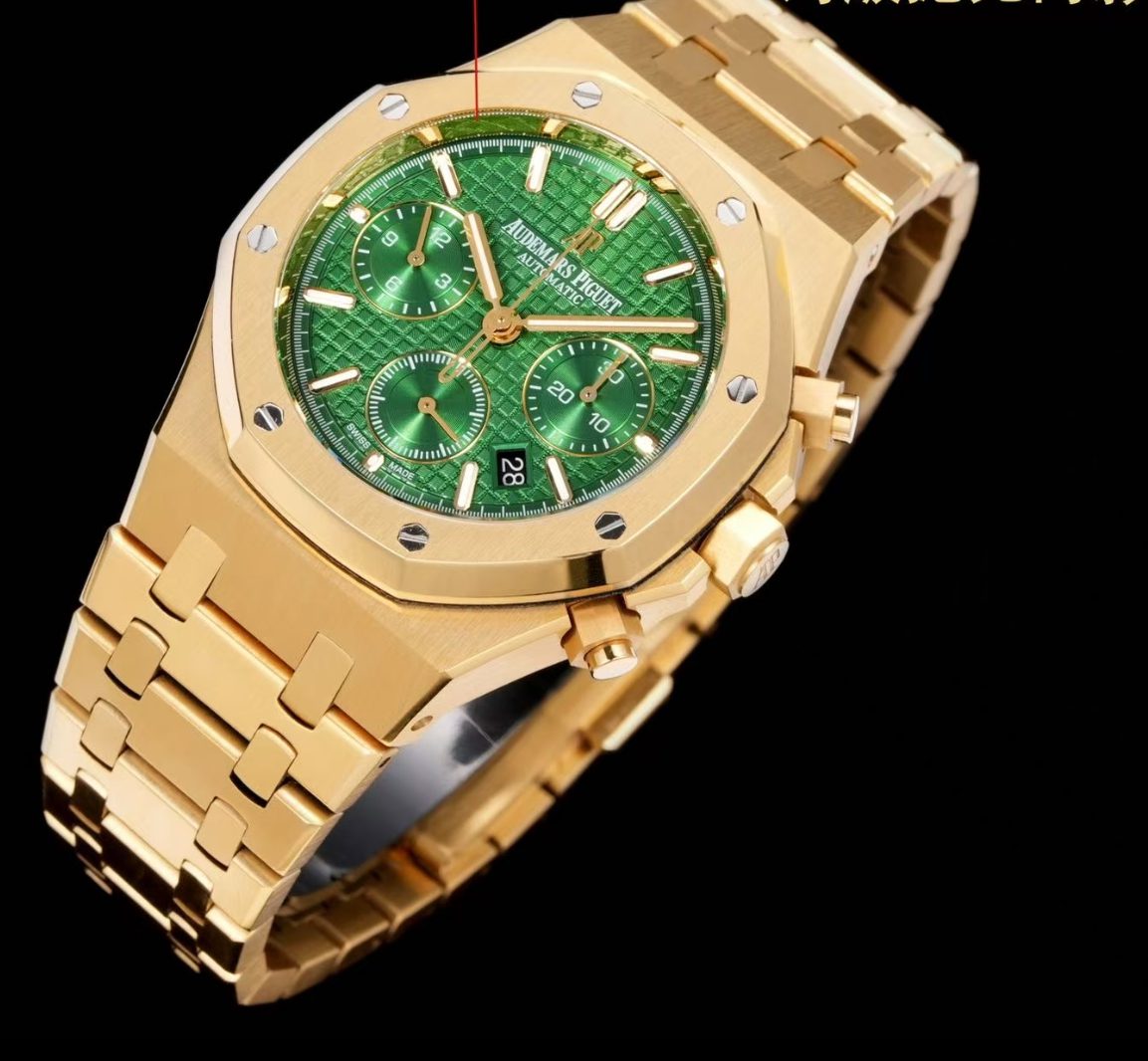 IMG_7812 Audemars Piguet Yellow Gold with Green Dial Replica - Image 3