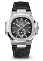 Replica Patek Philippe Nautilus Black Strap Stainless Steel Watch 5726A-001