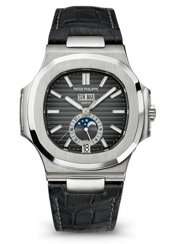 Patek-Philippe-Nautilus-5726A-001 Replica Patek Philippe Nautilus Black Strap Stainless Steel Watch 5726A-001
