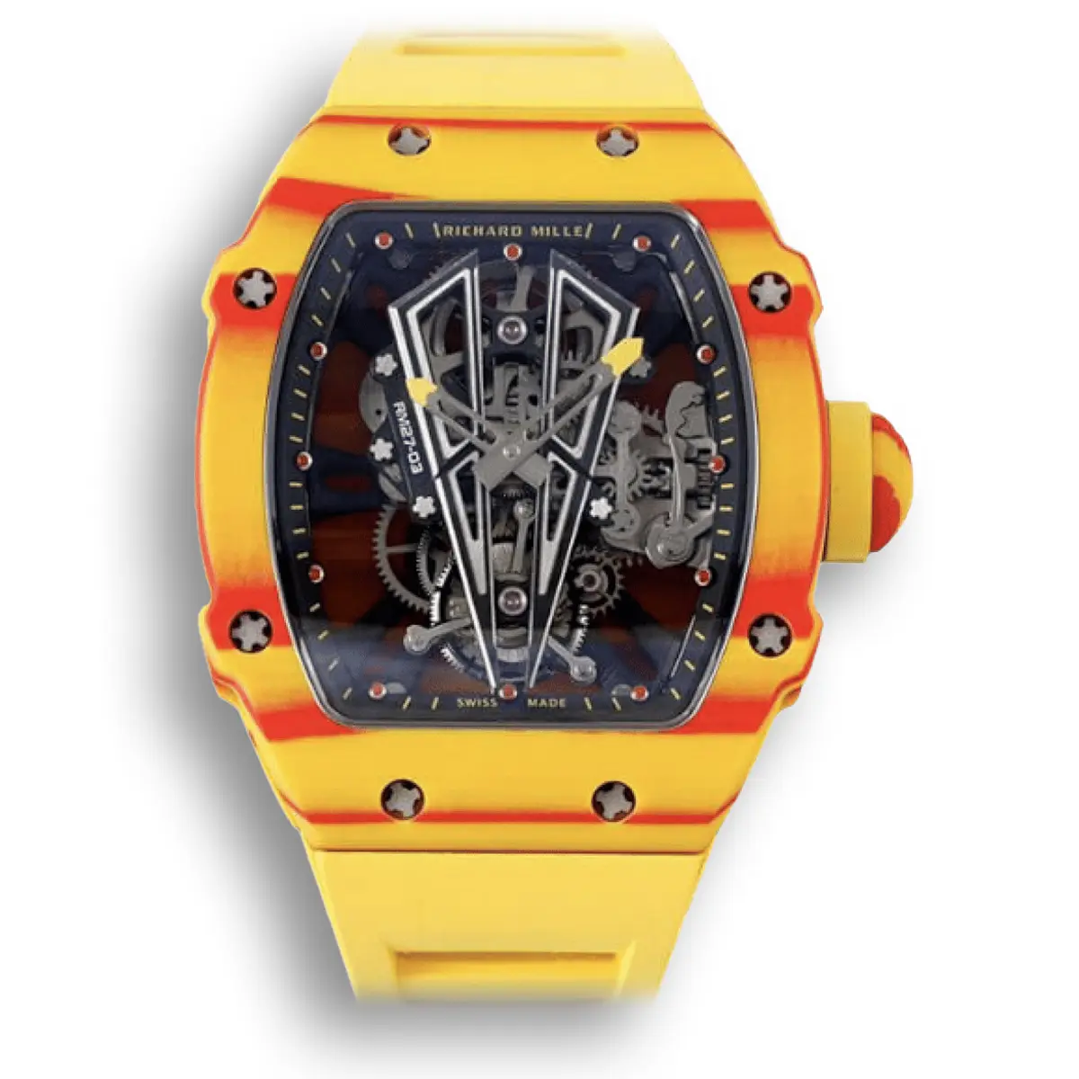 RM27-03-Rafael-Nadal-Tourbillon-Best-Edition-RM-Factory-Yellow-Rubber-Strap-1 Replica RM 27-03 Rafael Nadal Tourbillon Yellow Rubber Strap - Image 1