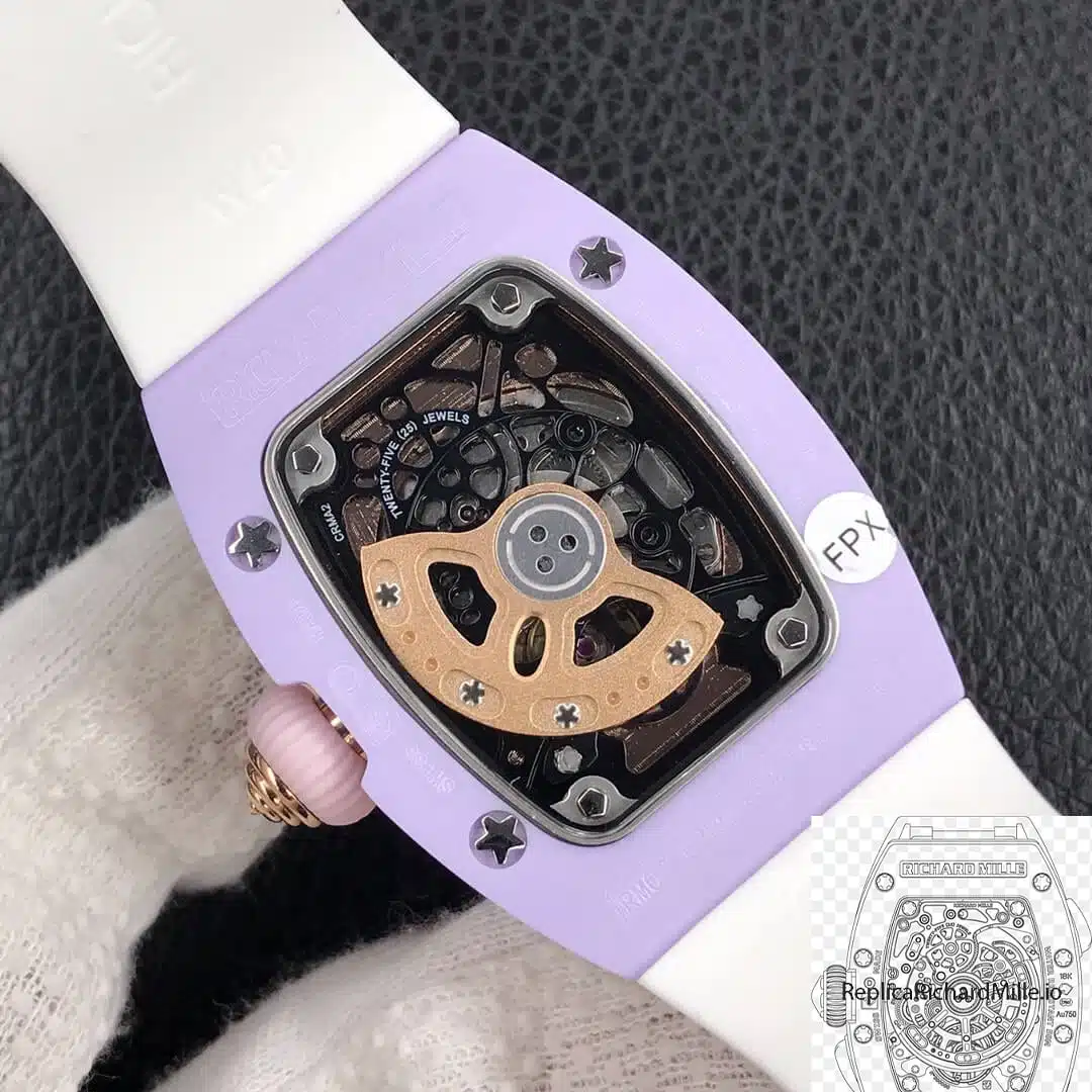 Replica-Richard-Mille-07-01-White-Ceramic-white-strap-5 Replica RM 07-01 Bon Bon White Ceramic Case - Image 3