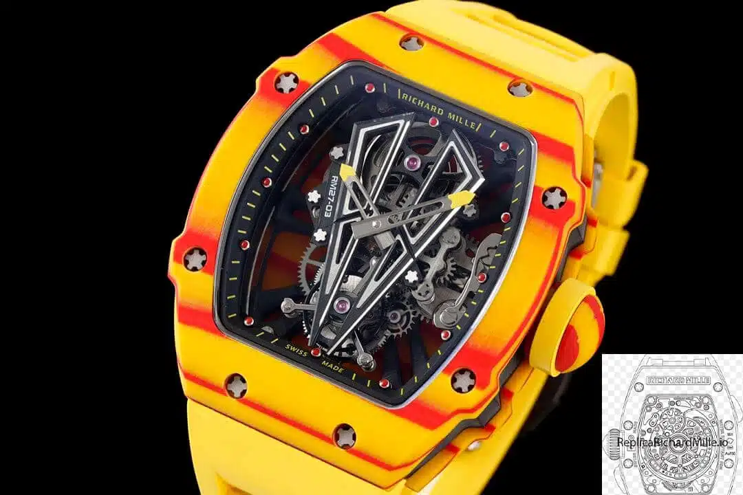 Replica-Richard-Mille-RM27-03-Rafael-Nadal-Tourbillon-Yellow-Rubber-2 Replica RM 27-03 Rafael Nadal Tourbillon Yellow Rubber Strap - Image 6