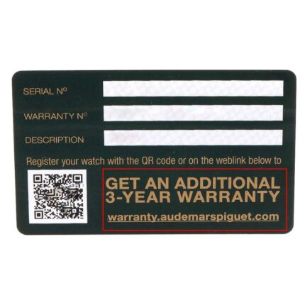 Tarjeta de garantía personalizada Audemars Piguet Replica