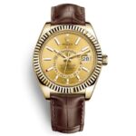 Réplica Rolex Sky-Dweller Oro con Correa de Piel