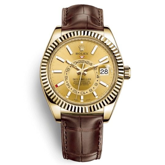 Réplica Rolex Sky-Dweller Oro con Correa de Piel