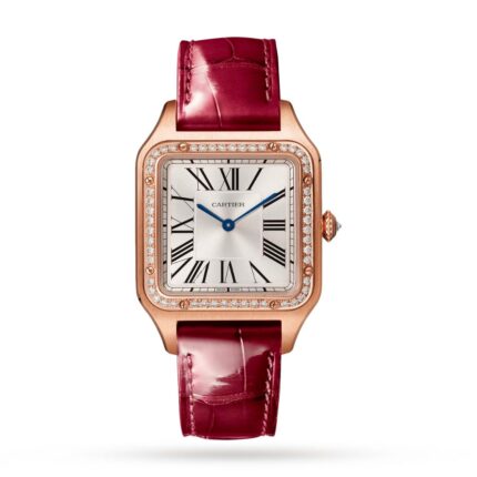 Cartier Santos 18K Rose Gold & Diamonds Ladys Watch