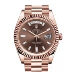 Clon Suizo Replica Rolex DayDate Oro Rosa Esfera Chocolate