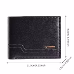 Men'S Short Pu Leather Wallet Business Casual Lychee Pattern Soft Leather Wallet Multi Card Large Capacity Wallet Card Holders - Image 3