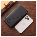 Men Long Wallet Leather Bifold Card Holder Wallet Slim Business Man Large Capacity Card Bag With Zipper Coin Pouch Clutch Purse - Image 6