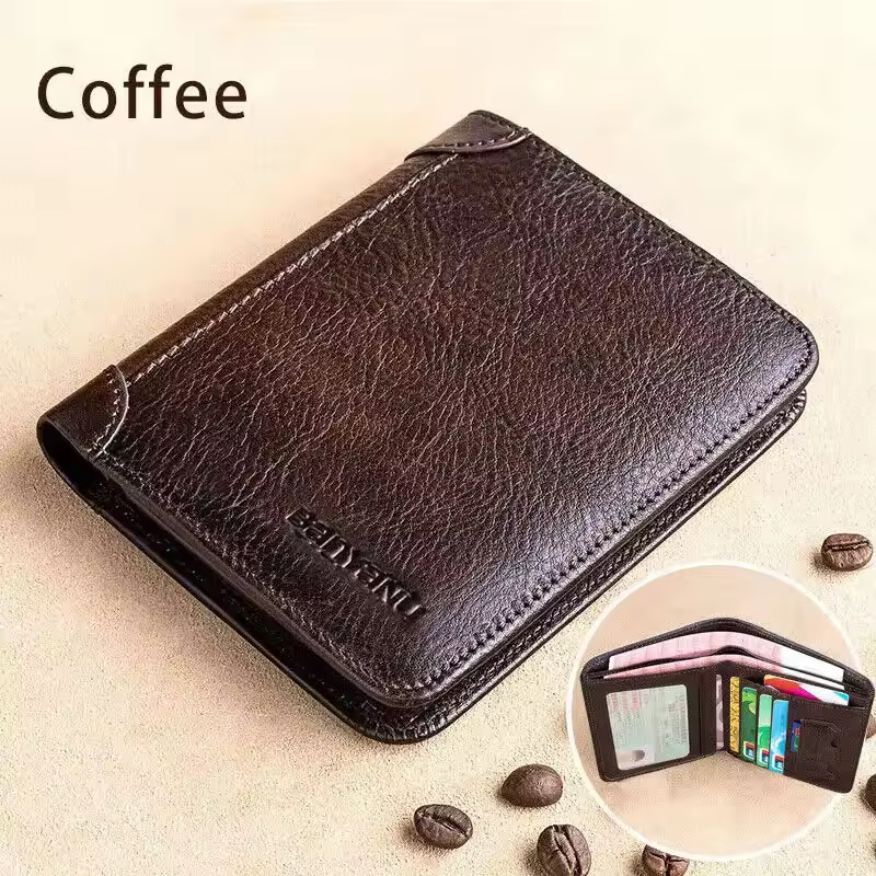 S3b1f36469b2948b0b72d132ff9adb244X.jpg_960x960q75.jpg_ Genuine Leather Wallet Retro Business Design Rfid Protection Short Card Holder Coin Purses Money Bag Men Business Wallet - Image 4
