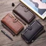Men's Long Zipper Wallet High Quality Pu Leather Wallet For Men Business Clutch Bag Credit Card Holder Purse Male Money Package - Image 4