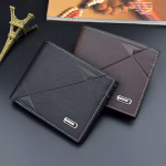 Men Short Bifold Faux Leather Masculina Billetera Credit ID Card Holder Wallet Billfold Purse Clutch Solid Hombre Business Slim - Image 5