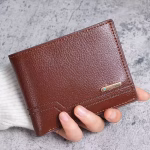 Men'S Short Pu Leather Wallet Business Casual Lychee Pattern Soft Leather Wallet Multi Card Large Capacity Wallet Card Holders - Image 5