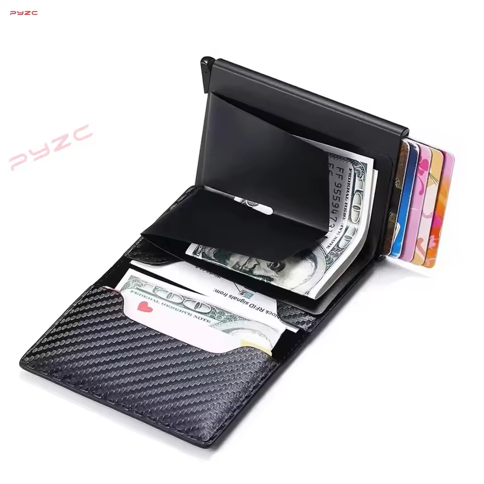 S616c3fb226ac462faf3f126b65745228K.jpg_960x960q75.jpg_ Carbon Fiber Card Holder Case Men Wallets Black PU Leather Voor Lynkco Lynk & Co 05 06 5 6 Lynk Co 05 06 01 Auto Accessories - Image 3