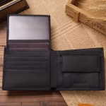 Genuine Leather Mens Wallet Premium Product Real Cowhide Wallets For Man Short Black Walet Portefeuille Homme Short Purses - Image 2