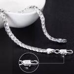 Noble 925 Sterling Silver Square Solid Chain Bracelet For Women Men Charm Party Gift Wedding Fashion Jewelry - Image 5