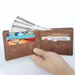 New Retro Men Leather Wallets Small Money Purses Design Dollar Price Top Men Thin Wallet With Coin Bag Zipper - Image 3