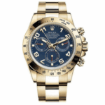 Super Clone Rolex Daytona Gold with Blue Dial 116528 Replica