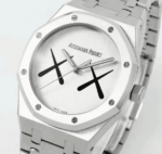 Kaws x Audemars Piguet Super Swiss Clone Replica close up side movement bracelet close up detailed close up