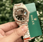 Swiss Clone Replica Rolex DayDate Rose Gold Chocolate Dial - Image 8