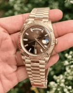 Swiss Clone Replica Rolex DayDate Rose Gold Chocolate Dial - Image 2