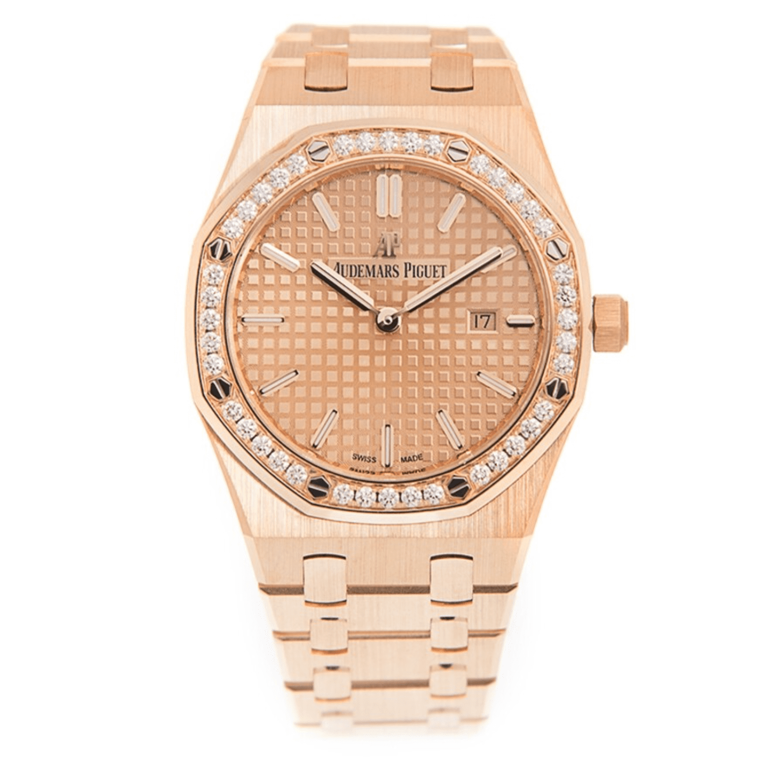 AP Royal Oak Ladies Réplica de oro rosa con diamantes blancos