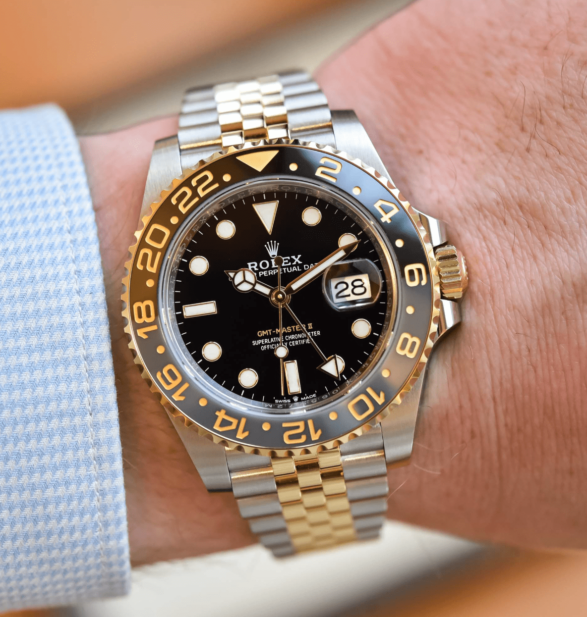 Screenshot2023-05-15at11.23.14AM New 2023 Oyster Perpetual GMT-Master II Silver Gold Replica Clone - IP Empire Replica Watches