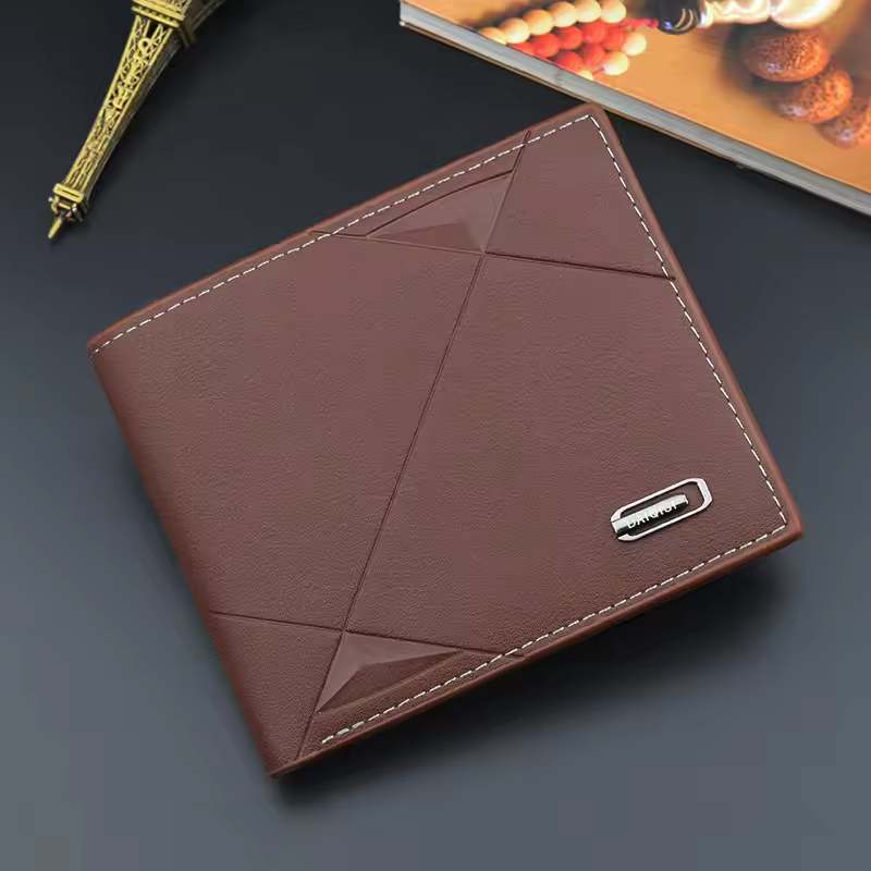 Seaad7e9ef34c46039e3cf60343a750098.jpg_960x960q75.jpg_ Men Short Bifold Faux Leather Masculina Billetera Credit ID Card Holder Wallet Billfold Purse Clutch Solid Hombre Business Slim - Image 3