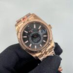 Rolex Sky-Dweller Rhodium Dial Rose Gold Replica 2024 - Jubilee Bracelet - Image 4