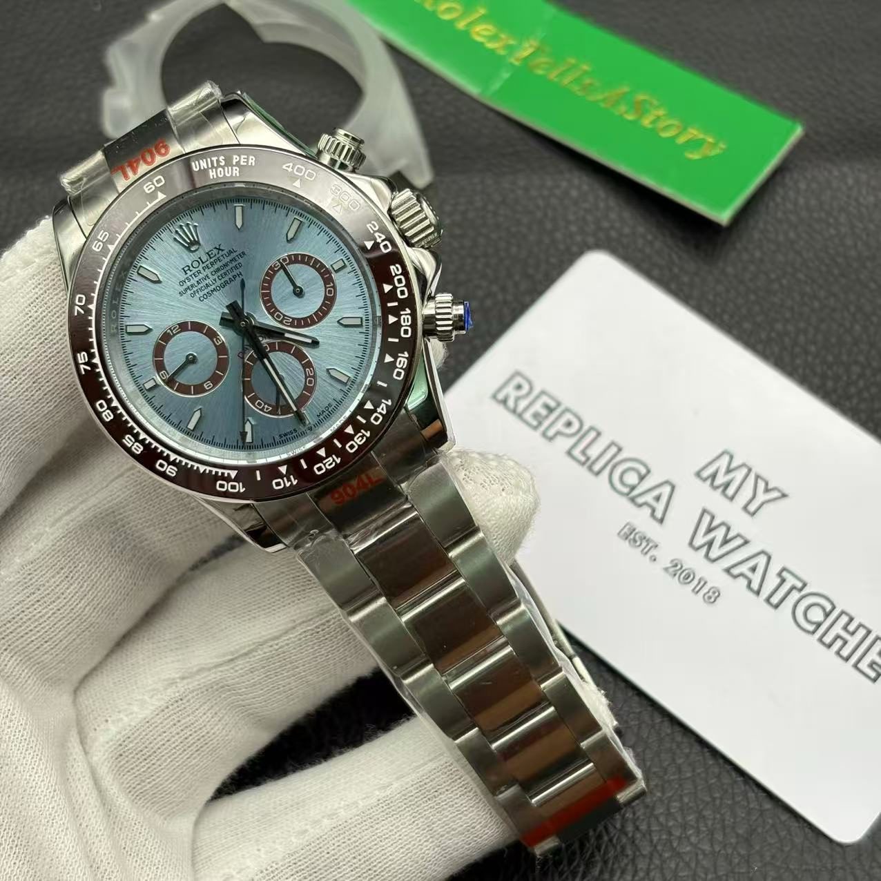 b6bcfb38510fa38c13ad5a478b5b46f1 Rolex Daytona Ice Blue Dial Replica Watch 116506 - Image 2