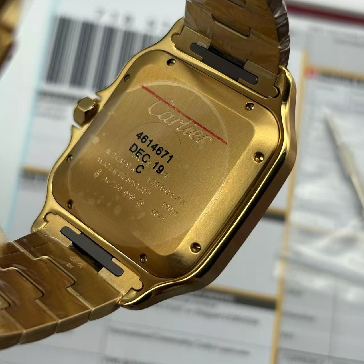 b7e735c80023285da9d820d453b11dcb-2 Clone Replica Cartier Santos W2SA0009 Gold Watch