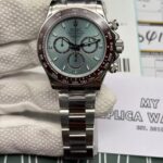 Stainless steel Oyster bracelet with polished center links and folding clasp on Daytona replica