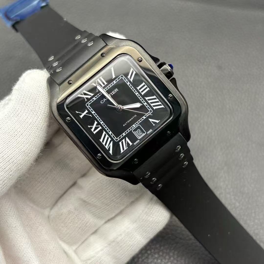 cd99226c0728a88897beb6e811a19347-2 Cartier Santos Full Black Replica De Cartier Watch