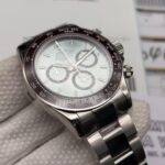 Close-up of Rolex Daytona replica dial with chronograph subdials and luminous markers