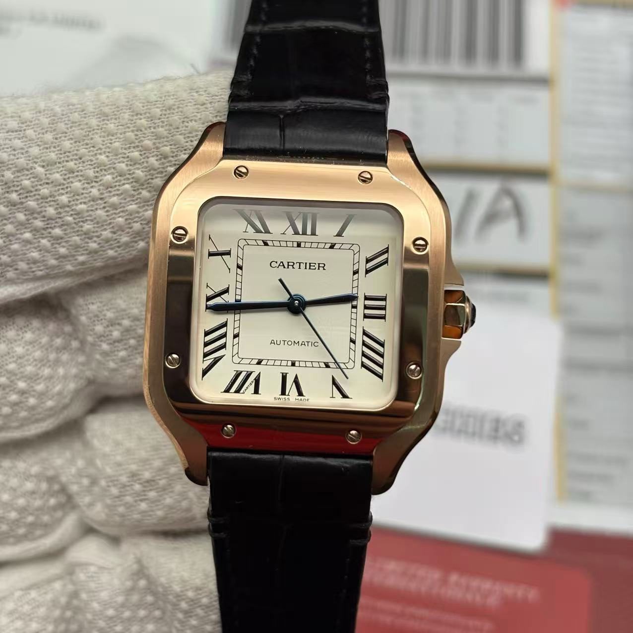 ebbcfca2a8b65f99c50fbd7b36798236 Replica Cartier Santos WGSA0012 Watch - Image 5