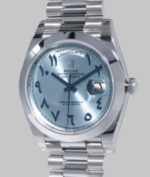 El mejor clon suizo Réplica de reloj Rolex Day Date 40 mm Esfera árabe azul hielo Platino - Réplicas de relojes suizos clonados