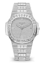 Clon suizo Replica Patek Philippe Nautilus Jumbo 5719 Full Diamonds